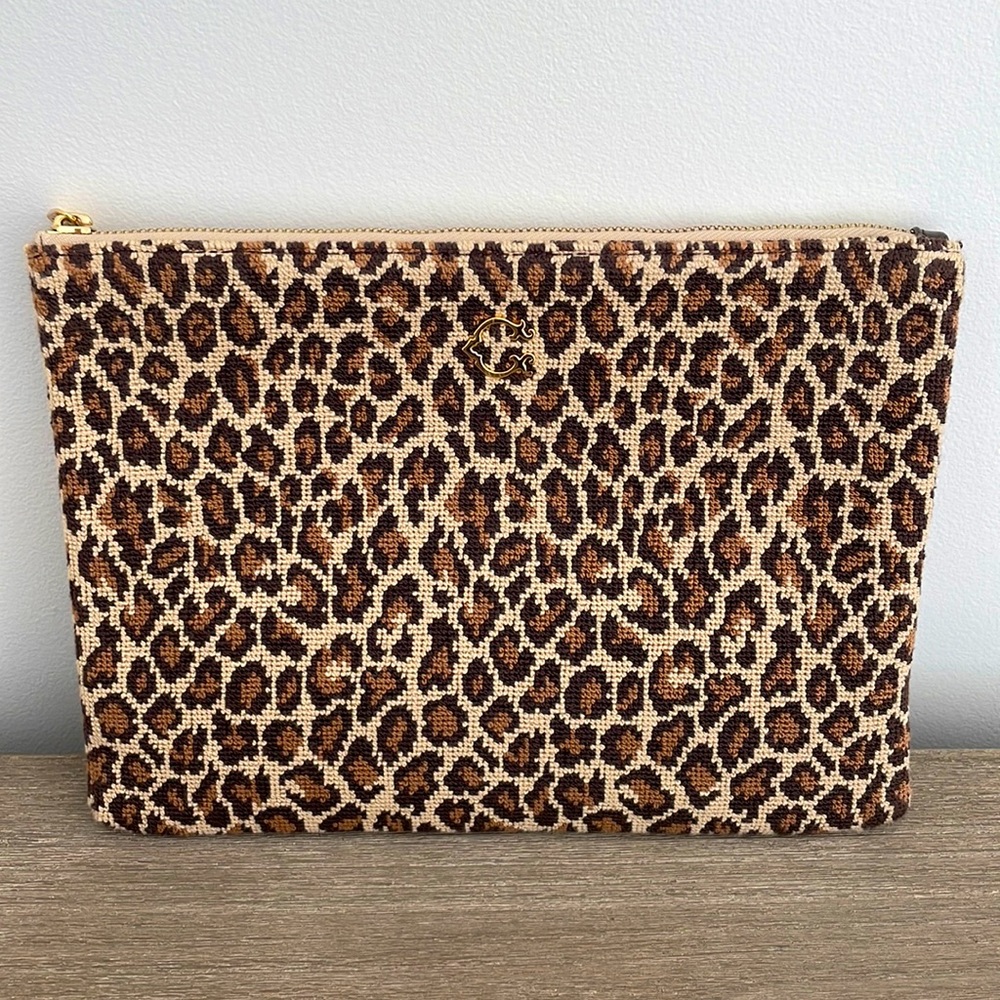 C. Wonder LEOPARD print Needlepoint Clutch